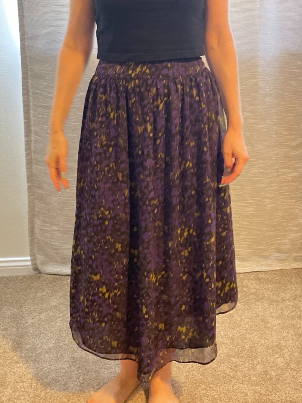 Greylin Multicolor Pattern Midi Skirt XS